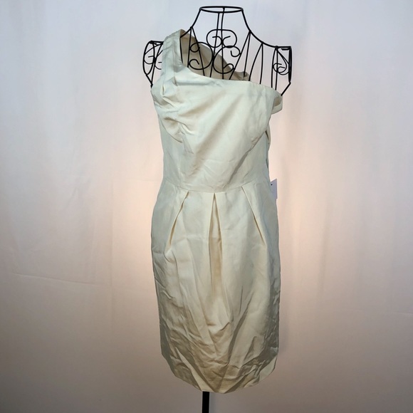 Glint Dresses & Skirts - Glint silk one shoulder dress pockets NWT 10